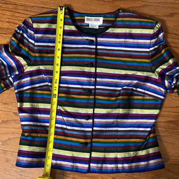 Maggie London silk stripe jacket - size Medium - Picture 8 of 9
